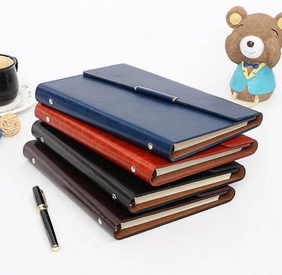 三折活页笔记本批发 商务办公文具记事本 a5仿皮面手账旅行本定制